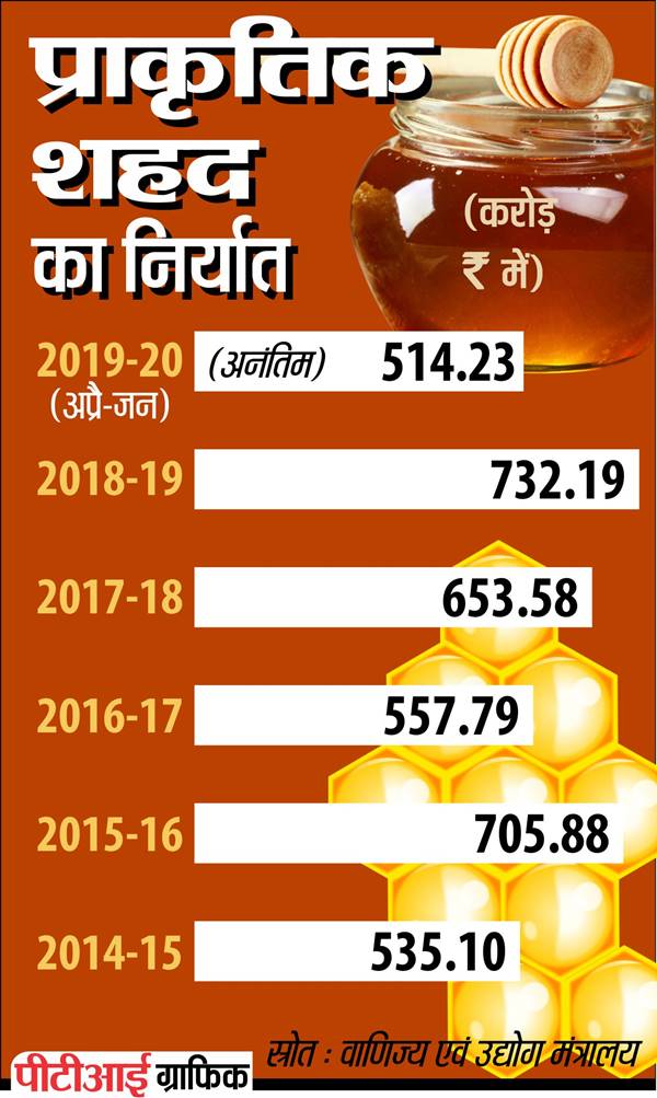 भारत से शहद निर्यात, करोड़ों का कारोबार