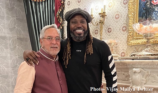  विजय माल्या ने क्रिस गेल से मुलाकात की