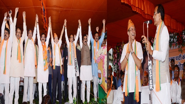 सीएम शिवराज सिंह और प्रदेश अध्यक्ष वीडी शर्मा पहुंचे शहर