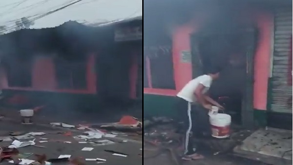 Fire in BJP office Fire in BJP office