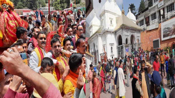 Ganga Dussehra celebrations from Gangotri to Haridwar, thousands of devotees participated in the tableau taken out on the landing day in Gangotri Dham Ganga Dussehra celebrations from Gangotri to Haridwar, thousands of devotees participated in the tableau taken out on the landing day in Gangotri Dham