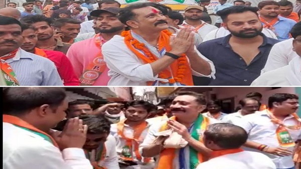 फ‍िल्‍म अभ‍िनेता मुकेश त‍िवारी वोट की अपील करते हुए 