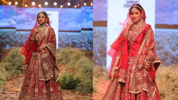 लाल लहंगे में शहनाज ने ढाया कहर लाल लहंगे में शहनाज ने ढाया कहर