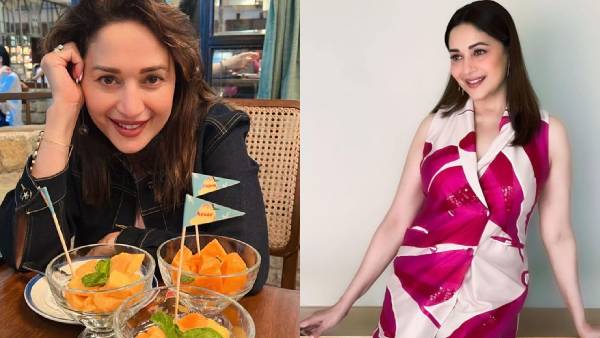 आम के साथ माधुरी की फोटो