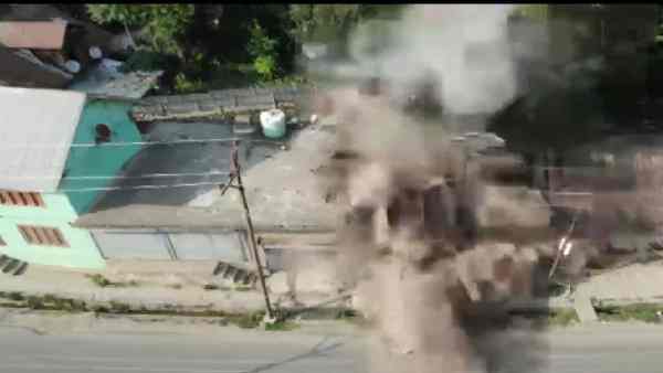 Drone footage released by security forces blowing up the hideout of Lashkar terrorist in Kashmirs Bandipora Drone footage released by security forces blowing up the hideout of Lashkar terrorist in Kashmirs Bandipora