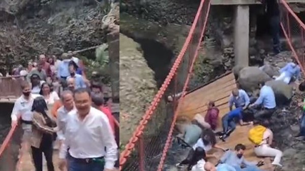 उद्घाटन के दौरान ही गिरा ब्रिज