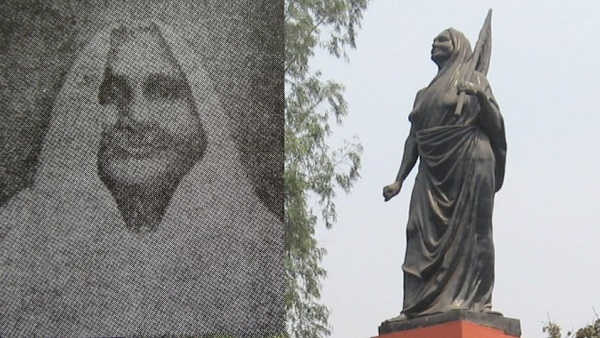 हाथ में झंडा लिए मातंगिनी हाजरा....