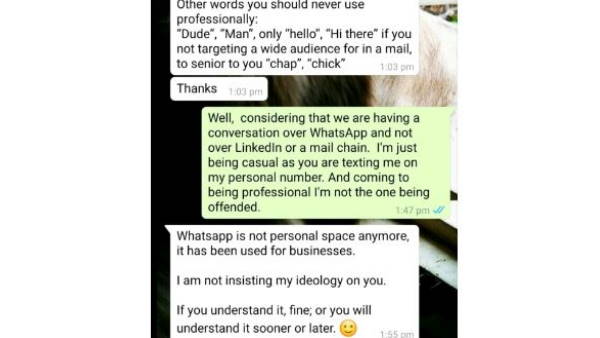 कर्मचारी ने कहा- ये व्हाट्सएप है