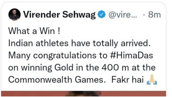 सहवाग ने दी बधाई सहवाग ने दी बधाई