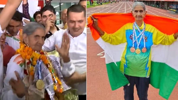 Watch Video 94 Year Old Bhagwani Devi Dagar Celebrates Her Winning By Dance In World Masters Athletics Championship Watch Video 94 Year Old Bhagwani Devi Dagar Celebrates Her Winning By Dance In World Masters Athletics Championship