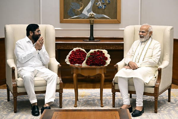 Maharashtra CM Eknath Shinde and Deputy CM Devendra Fadnavis Meets PM Modi
