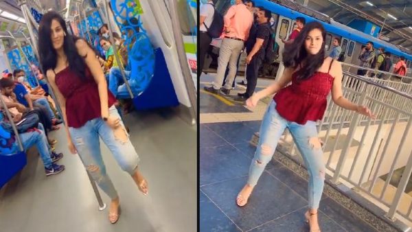 हैदराबाद मेट्रो में लड़की का जबरदस्त डांस हैदराबाद मेट्रो में लड़की का जबरदस्त डांस