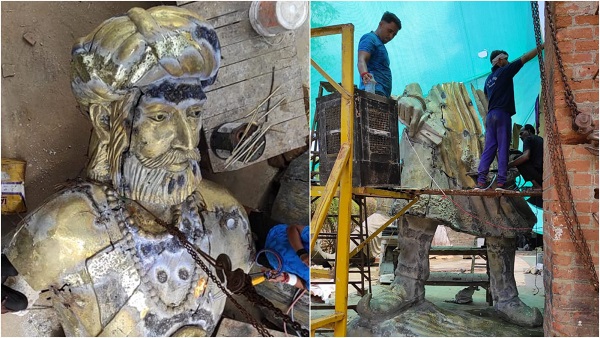 ग्‍वाल‍ियर में तैयार हो रही 21 फीट ऊंची प्रत‍िमा 