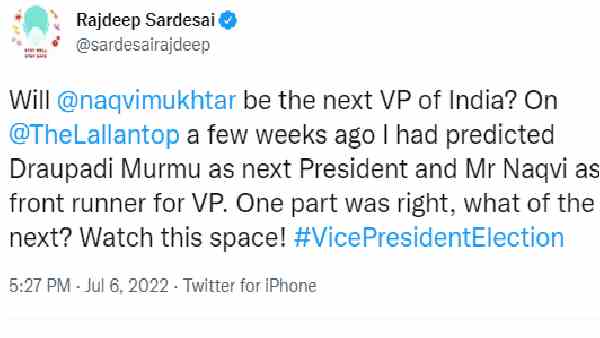 मुख्तार अब्बास नकवी बन सकते हैं उपराष्ट्रपति ?