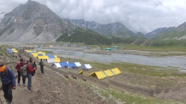 शेषनाग से अमरनाथ तक कैंप और यात्री 