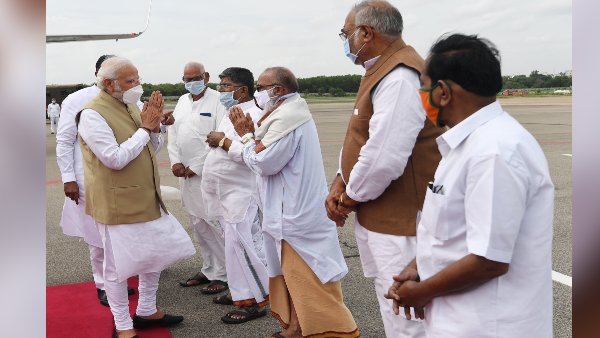 PM Modi Hyderabad airport PM Modi Hyderabad airport