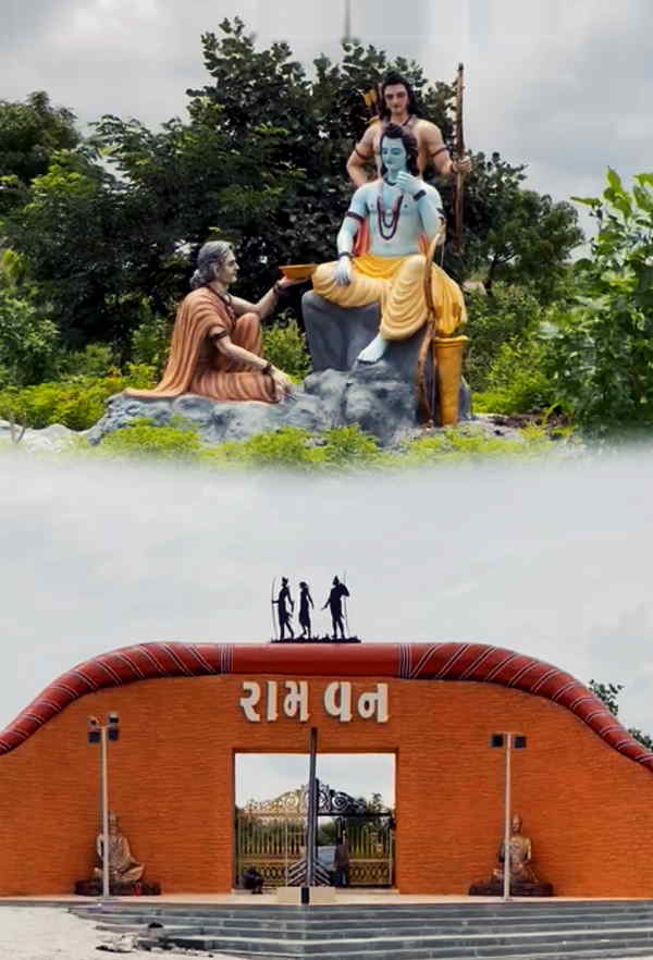 यहां रामवन में देखिए श्रीराम की प्रतिमाएं