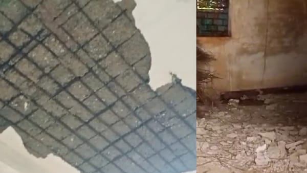 4 कमरों की स्कूल में दो कमरे पूरी तरह से क्षतिग्रस्त