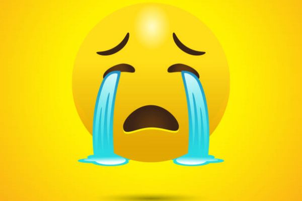 Loudly crying face emoticon