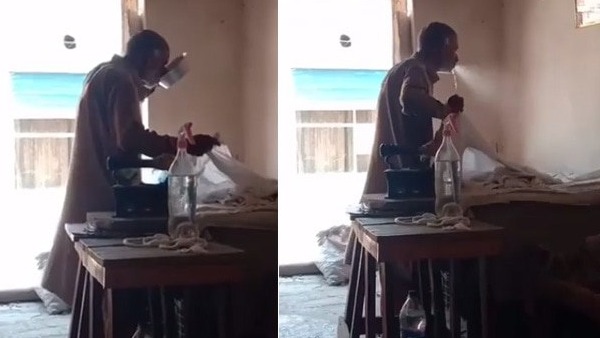 प्रेस करने का चचा ने निकाला अजीब जुगाड़