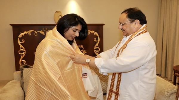 मिताली राज ने की जेपी नड्डा से मुलाकात
