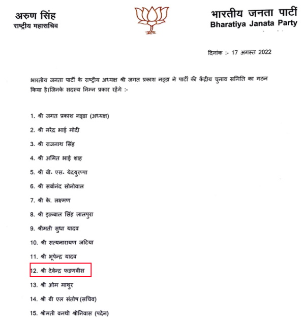 केंद्रीय चुनाव समिति के सदस्य
