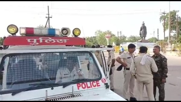मंगलवार को सम्राट मिहिर भोज की प्रतिमा पर तैनात हुए 500 पुलिस जवान