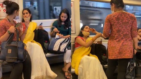 मेट्रो के अंदर सीट को लेकर झगड़ा मेट्रो के अंदर सीट को लेकर झगड़ा