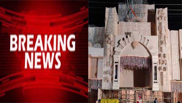 ब्रेकिंग न्यूज की थीम पर सज रहा पंडाल