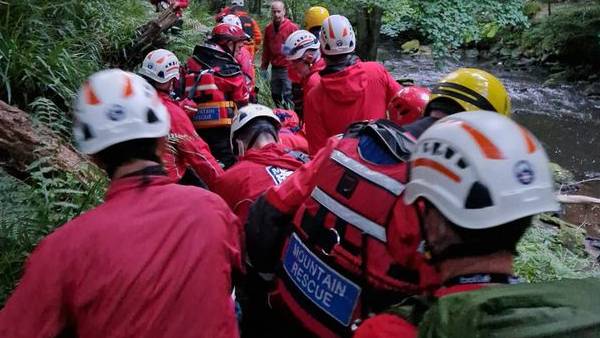 घायल बुजुर्ग को किया गया रेस्क्यू 