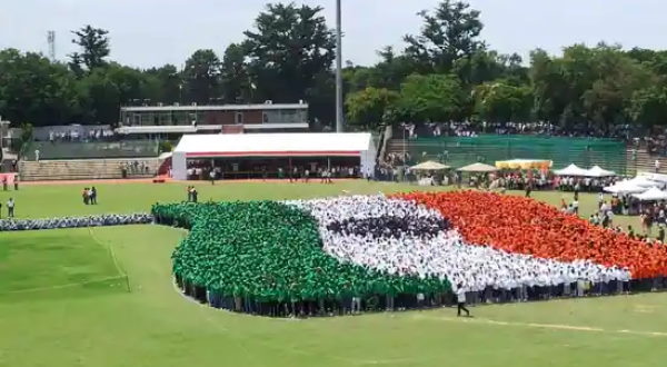 WATCH: Video of the largest human image of a waving national flag, in Chandigarh; for Guinness World Record 