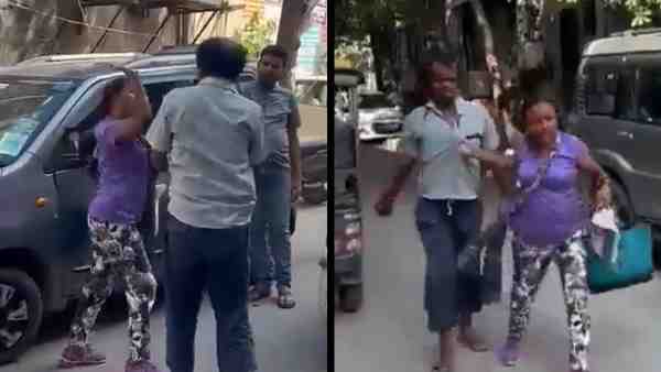 महिला ने ताबड़तोड़ मारे थप्पड