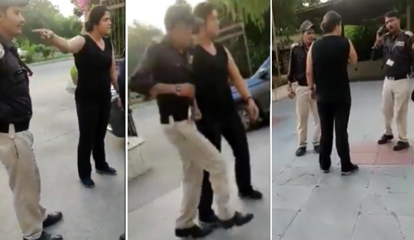 गेट खोलने में हुई देरी तो भड़क गई महिला