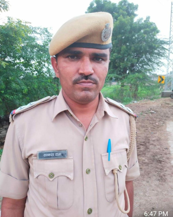  बीगोद पुलिस थाने के सामने थी नाकाबंदी