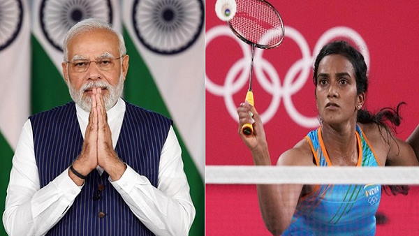 PV sindhu and Narendra Modi PV sindhu and Narendra Modi