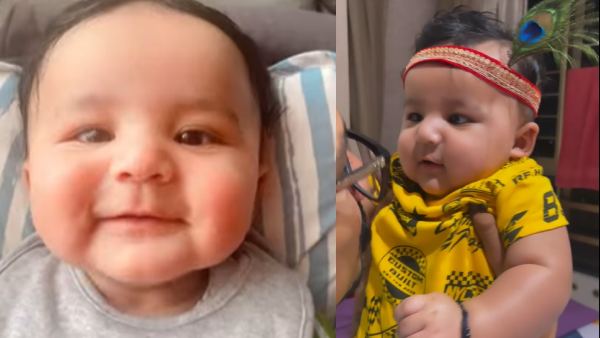 मोर पंख के साथ कन्हैया का लुक पूरा