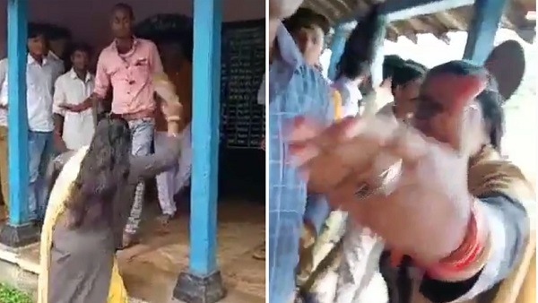 महिला शिक्षक और प्रभारी प्राचार्य में विवाद, चप्पल उतारकर मारी
