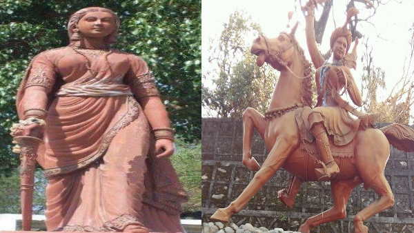 गांव में वीरांगना तीलू रौतेली की प्रतिमा