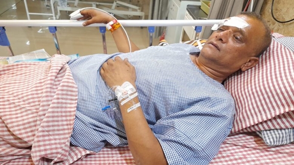 घायल टीआई निजी अस्पताल में भर्ती 
