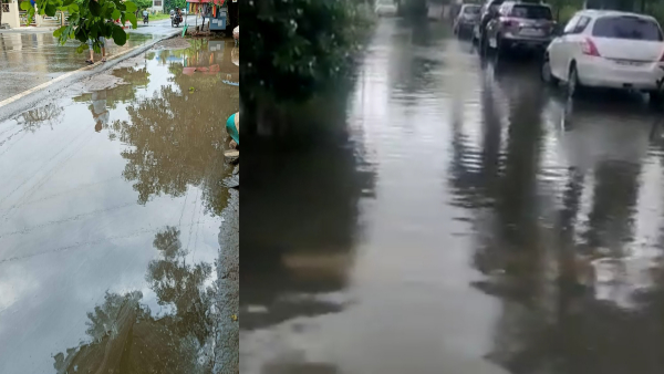 कई सड़कों पर भरा पानी