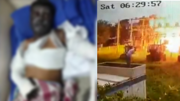 धमाके के कारण पूरा तेल नीचे काम कर रहे जूनियर इंजीनियर सिंह पर गिरा