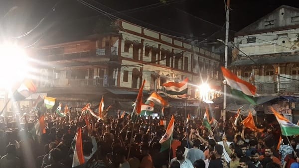 शहर में मना जीत का जश्न 