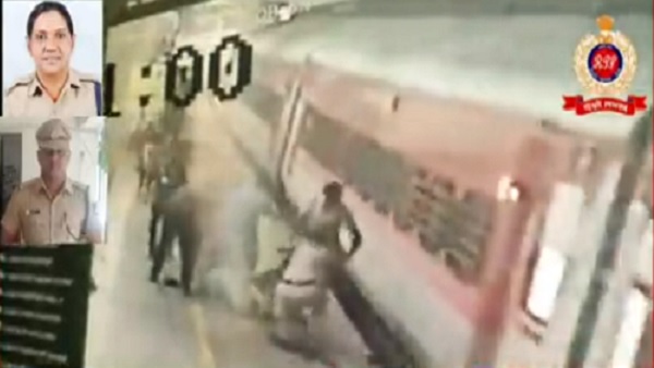 आरपीएफ जवानों को सैल्यूट कर रहे लोग