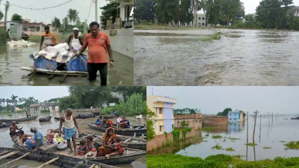 मैदानी इलाकों में गंगा और कोसी का पानी