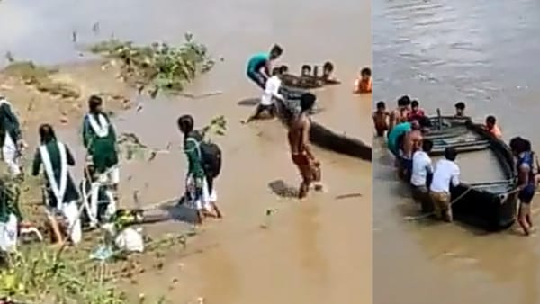 जर्जर नव में कर रहे थे सवारी
