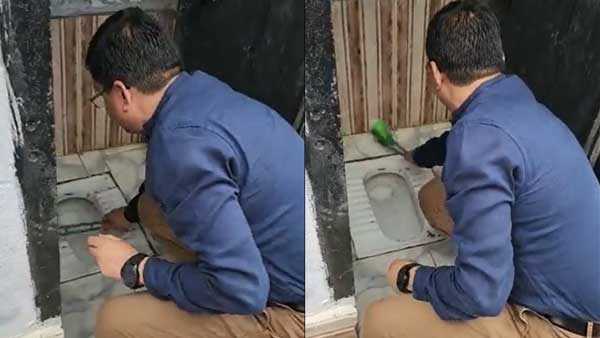 विद्यालय में निरीक्षण करने पहुंचे थे बीएसए 
