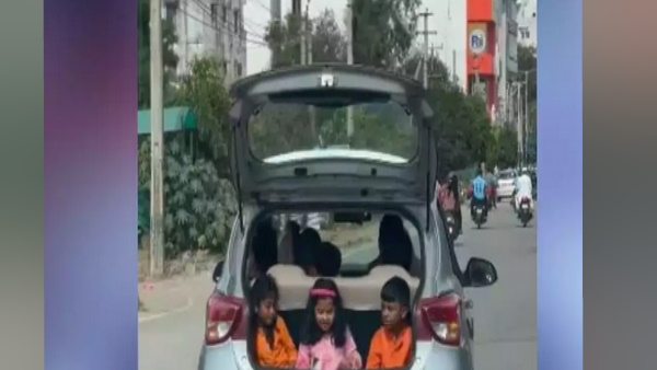 तेज रफ्तार कार की ओपेन डिक्‍की में बैठे बच्‍चों का वीडियो वायरल