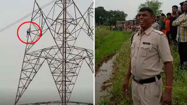 75 फिट ऊंचे हाईटेंशन टॉवर पर चढ़ा होरीलाल