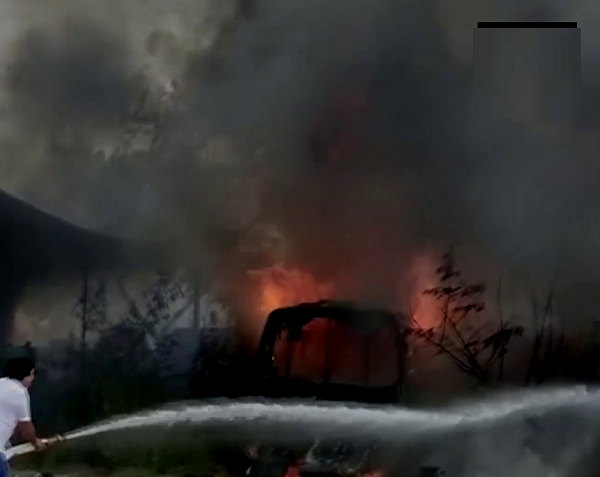 Haryana Gurugram: Fire breaks out in buses workshop, slums destroyed