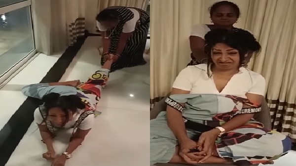 कश्मीरा शाह ने कामवाली बाई से करवाया मसाज कश्मीरा शाह ने कामवाली बाई से करवाया मसाज
